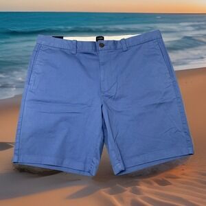 J Crew Shorts Mens 38 Blue Chino Front Casual 9" Inseam NEW Tags for Golf work